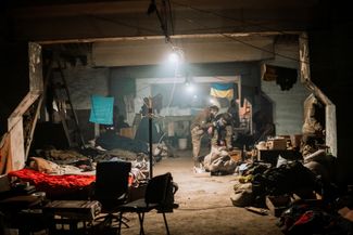 Ukrainian soldiers inside the Azovstal Iron and Steel Works complex during Russia’s siege of Mariupol. May 20, 2022.